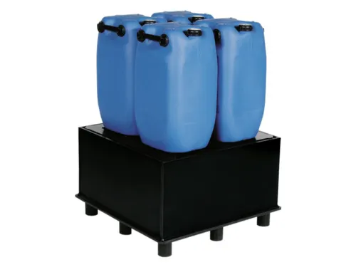 Opvangbak Hdpe Bxdxh 870x870x520mm V. 1x200l M. Poten Pe Plaat Geperf.