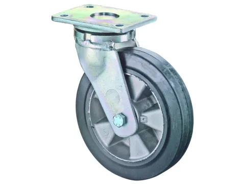 Zwenkwiel 200kg Øxb 125x50mm Elastisch Mass. Rubb. Zwart