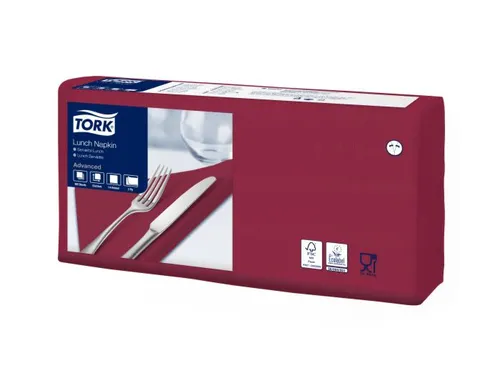 Lunch Servetten Burgundy, 2 lgs 33x33, 1/4 vouw, ds 10 x 200 st