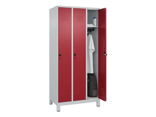 locker,HxBxD 1950x900x500mm,3vak,vak B 300mm,draaigrendel,voeten