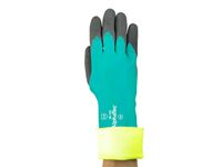 Handschoen AlphaTec 58-735, Maat 9 Nitril Groen Antraciet