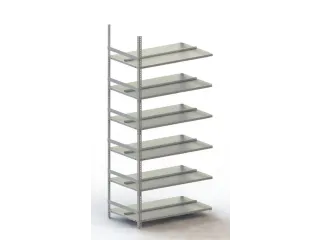 Schroefstelling Aanbouwveld Ral7035 1850x1002x604mm 6legborden 80kg - 1
