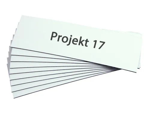 bord,HxB 40x150mm,achterzijde magnetisch,folie,wit