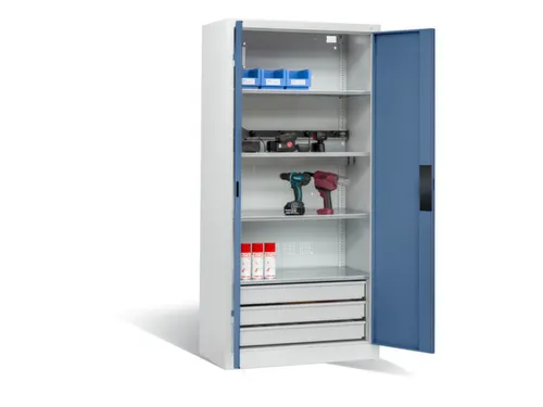 acculaadkast 1950x930x500mm 5stekkerdozen 230V cil.-slot front RAL5023