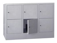 Vakkenkast HxBxD 855x1230x500mm 6 Vakken 400mm Cilinderslot Ral7035