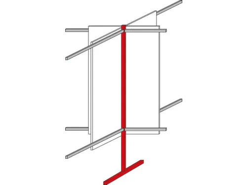 Bouwdeel Kruis-Hoekstaander H 2050Mm Aluminium-Kleurig