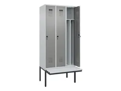 locker met bank,voor scheiding van kleding,HxBxD 2120x900x815mm,3vak