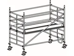 rolsteiger,reik H 3,4m,steiger H 2,64m,1platform(s),m. doorgang
