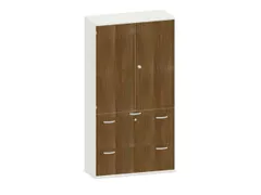 kantoorkast,HxBxD 1920x1000x430mm,decor romp wit,decor front noten