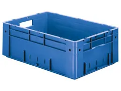 Euronorm Stapelkrat 210x600x400mm 38l Wanden/Bodem Gesloten Blauw