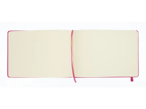 Schetsboek Kangaro A5 landscape hot pink PU HC 80 vel 140gr roomwit me