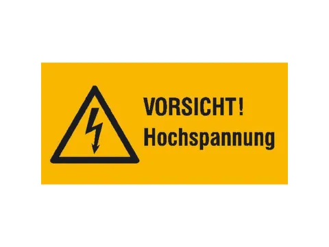 Panneau d'avertissement combiné Attention ! Haute tension PVC