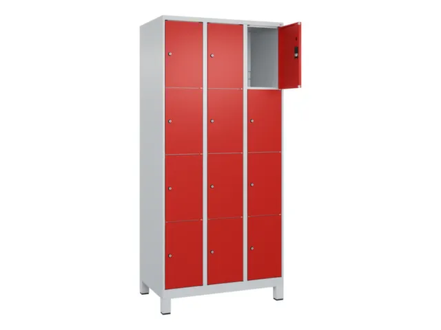 lockerkast,HxBxD 1950x900x500mm,3x4vakken,vak B 300mm,cil.-slot,voeten