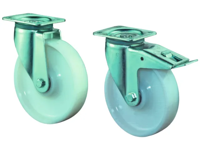 roulette pivotante,force 1000kg,plastique droit,Øxl 200x50mm