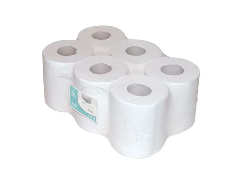 Midi Centerfeedrol 1-laags Recycled Wit 300 Meter Folie a 6 Rollen