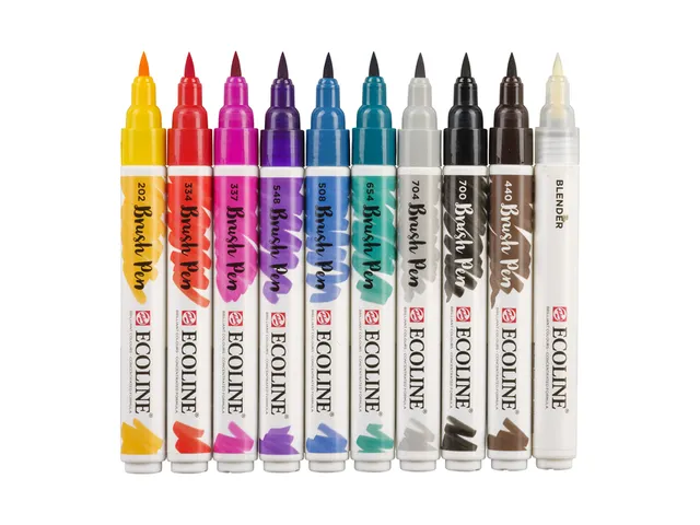 Brushpen Talens Ecoline Handlettering blister à 10 stuks assorti