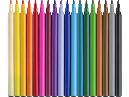 Viltstiften Faber-Castell Unicorn 18x standaard kleuren + 6x pastel kl