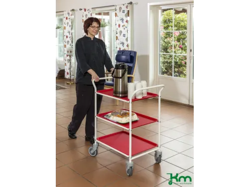 serveerwagen,draagverm. 150kg,3etage(s),laadvl. LxB 600x450mm,blauw