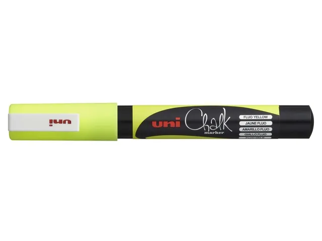 Krijtstift Uni-ball rond 0.9-1.3mm fluor geel