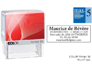 Tekststempel Colop Printer 30 +bon 5regels 47x18mm blauw - 1