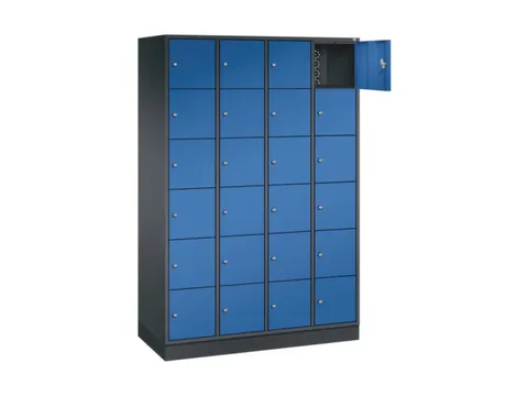 lockerkast,HxBxD 1950x1220x500mm,4x6vakken,cil.-slot,sokkel