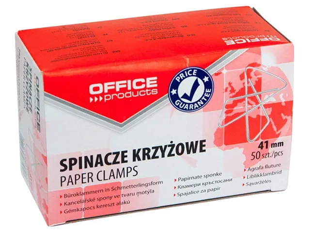 papierklemmen Cross 41mm vlinder 50st