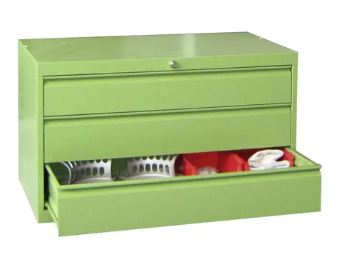 ladekast HxBxD 600x1023x600mm 3laden slot RAL7035 front RAL5010