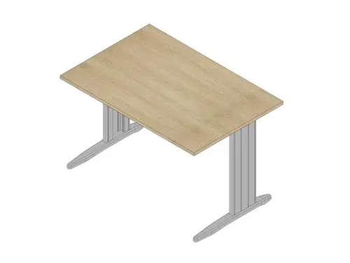 bureau,HxBxD 730x1200x800mm,blad eiken,C-voet aluminium