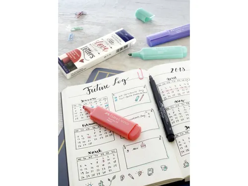 Tekenstift Faber-Castell Pitt Artist Pen handlettering 4-delig etui zw