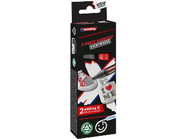 Edding 6900 X multi marker set grijs/rood 2 stuks