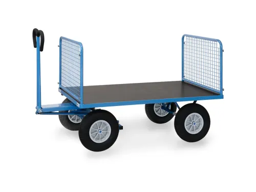 Handtrekwagen 6435P 750kg 1535x895mm draadgaas polyurethaan trekoog