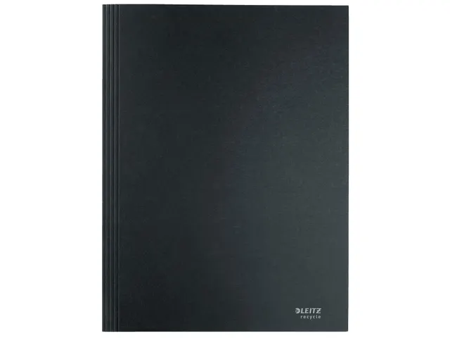 Recycle elastomap met 3 kleppen uit karton A4 zwart