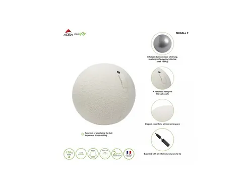 Ergoball ergonomische zitbal wit Ø 65 cm.