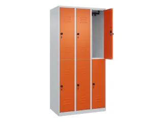 dubbeldekse locker,HxBxD 1850x900x500mm,3x2vak.,vak B 300mm - 2