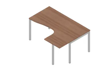 hoek-bureau,HxBxD 755x1600x1200mm,blad canaletto-hout - 2