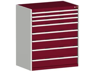 ladekast HxBxD 1200x1050x650mm 8laden zware lasten RAL7035 RAL3004 - 2