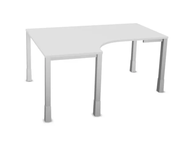 bureau à retour à hauteur réglable,HxlxP 720-840x1600x1200mm,Bl-bla