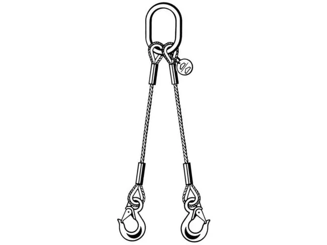 Élingue 2Brins Force 0-45° 2 8T Câble Ø 14Mm Longueur Utile 1M