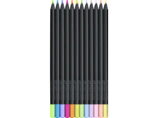 Kleurpotlood Black Edition 12 stuks neon+pastel in kartonnen etui - 8