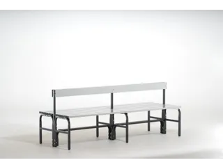 dubbele zitbank,HxLxD 770x1500x725mm,alu. lijsten,frame staal RAL7016 - 2