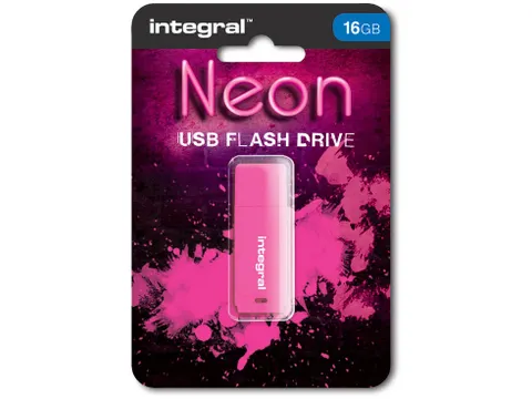 Neon USB 2.0 stick, 16 GB, roze