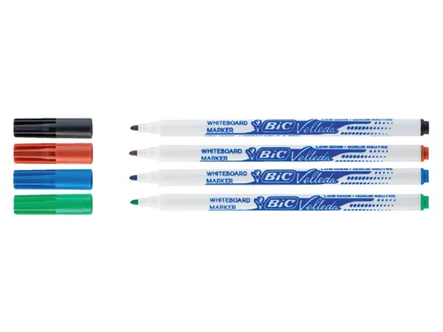 Viltstift Bic Velleda 1721 whiteboard rond fijn assorti set à 4 stuks