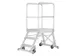 escalier mobile,estrade H 0,73m,3 à profilés antidérapants,alu