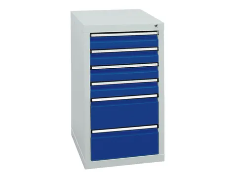 ladekast HxBxD 900x500x500mm 6laden vergrendeling RAL7035 RAL5010