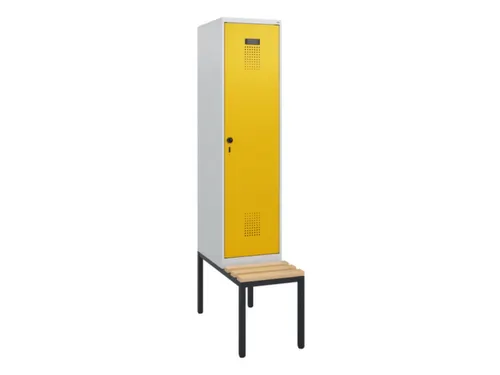locker met bank,HxBxD 1950x400x815mm,1vak,vak B 400mm,draaigrendel