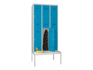 banklocker,dubbeldeks,HxBxD 2150x900x800mm,RAL7035,front RAL5012 - 1