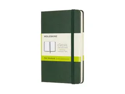 Notitieboek Moleskine pocket 90x140mm blanco hard cover myrtle green