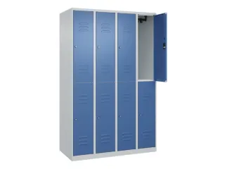 dubbeldekse locker,HxBxD 1850x1200x500mm,4x2vak.,vak B 300mm,cil.-slot - 2