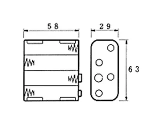 Batterijhouder Voor 8 x AA-CEL (Voor Batterijclips) - 3