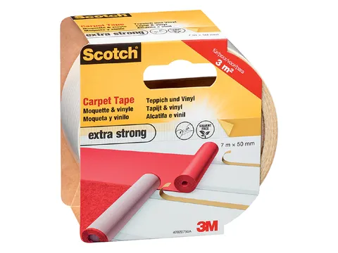 Dubbelzijdige Plaktape Scotch Tapijt 50mmx7m Extra Strong